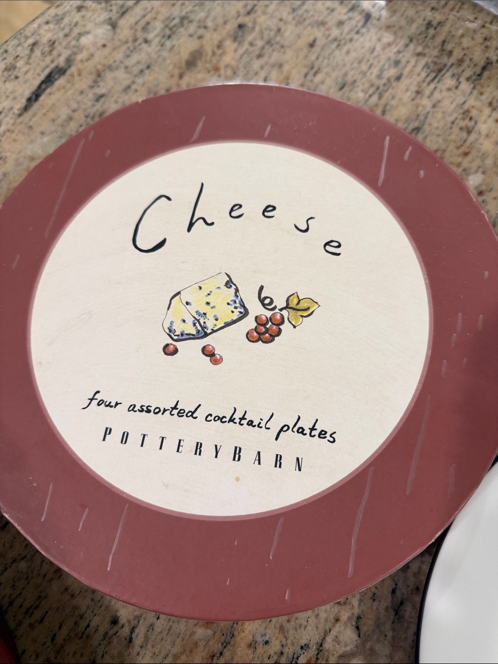 Pottery Barn White Cheese Cocktail Plates